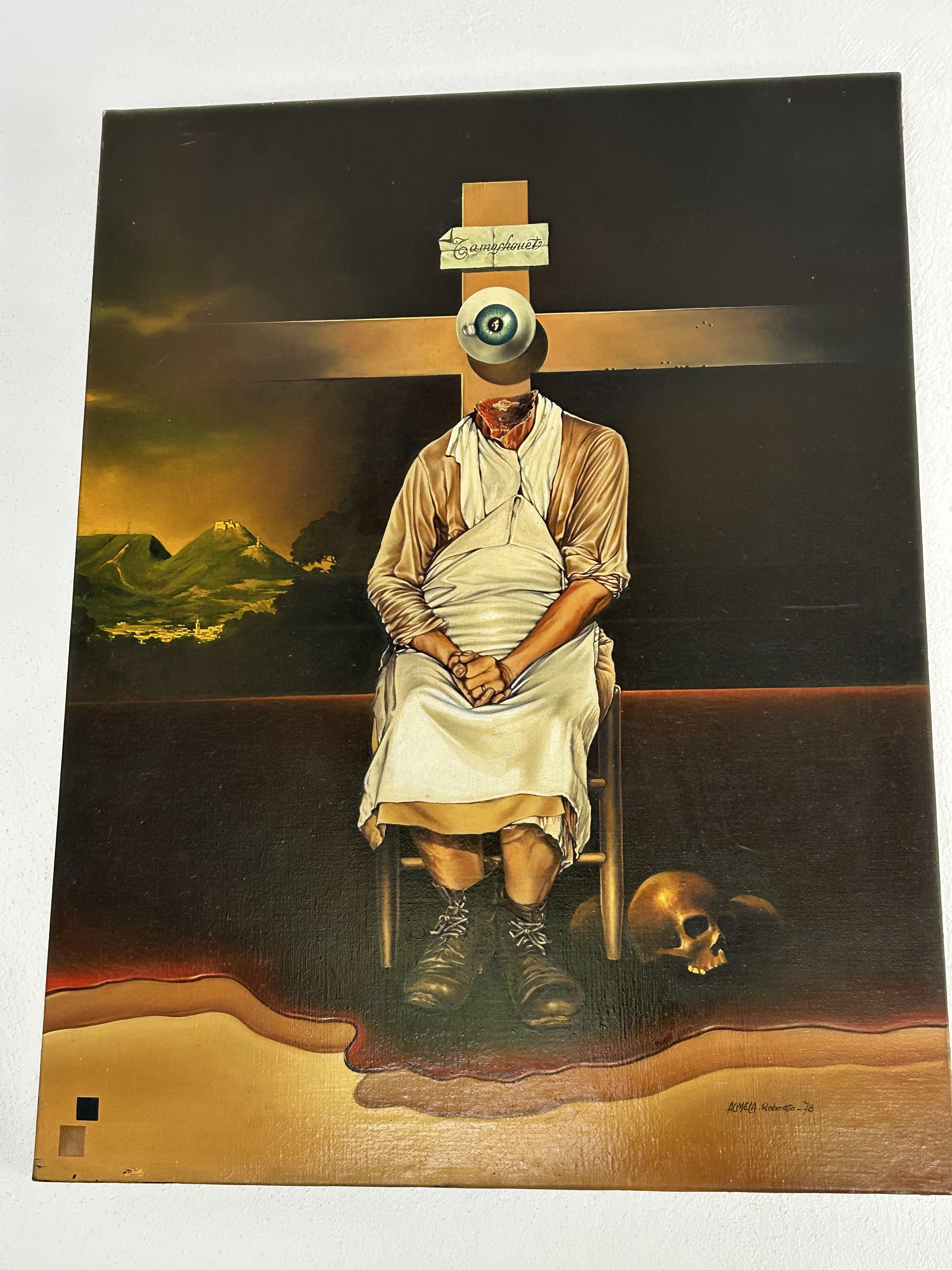 The Watcher — surreal oil painting by Roberto Almela (Robert Almela)