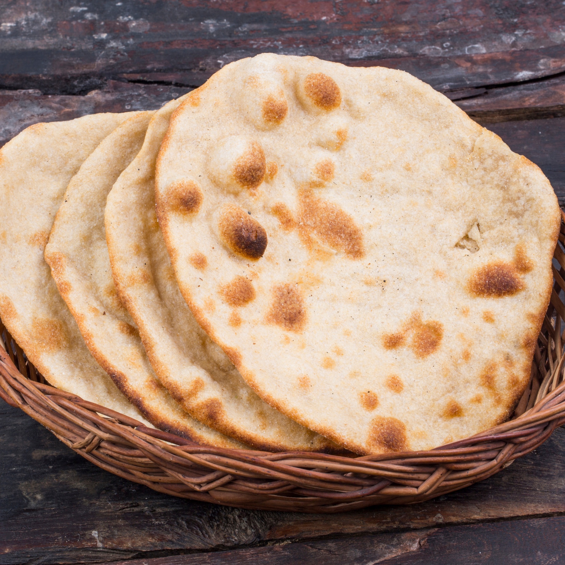 Whole wheat flour bread baked in the Tandoor oven